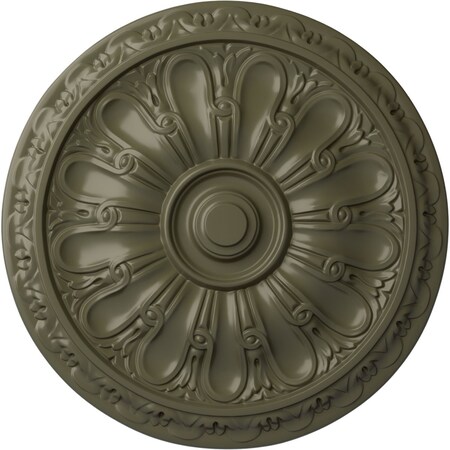 Ekena Millwork Kirke Ceiling Medallion (Fits Canopies up to 3 3/4"), Hand-Painted Painted Turtle, 15 3/4"OD x 5/8"P CM16KIPTF